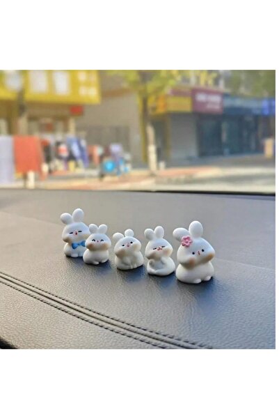 ELA لمسة لطيفة لسيارتك: مجموعة من 5 قطع لتزيين الأرانب الصغيرة