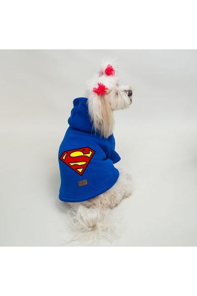 Kedi & Köpek Kıyafeti Sweatshirt - Saks Mavi Baskısız Sweatshirt