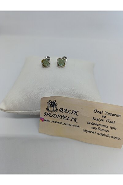 BalıkHediyelik 925 AYAR GÜMÜŞ KÜPE – Zultanit Taşlı Yonca Modeli Hediye Kutul...