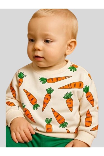 baby kids colors Baby Boys 2-Piece Romper Set Carrot Printed Cotton 🥕 🥕 🥕
