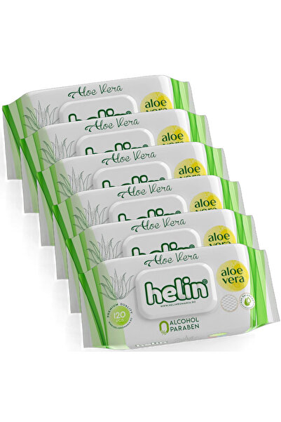 Helin Wet Wipes Helin PACKAGE 6 Wet wipes with aloe vera, 6 x 120 pcs
