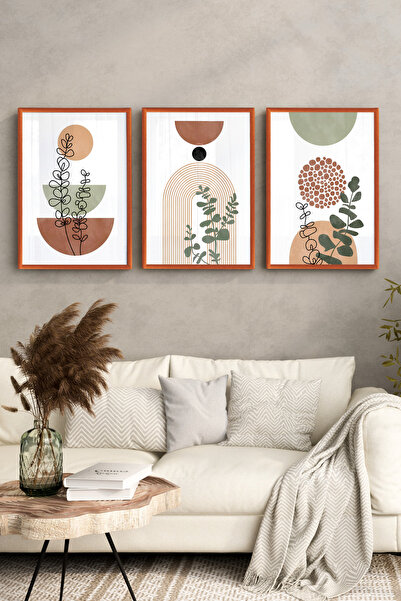 Copper Color Wooden Framed Mdf Table 3 Pieces 3Mm- COPPER CRV3018 For Framed Living Room Living Room