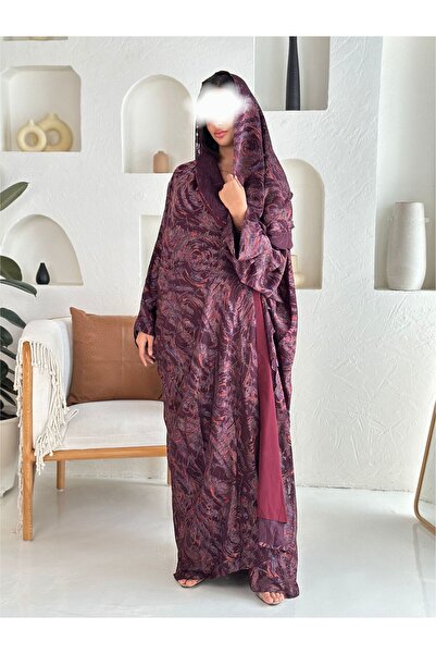 NNG Blue lined chiffon abaya with a special pattern