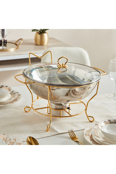 Home Box طبق تسخين الطعام من الفولاذ المقاوم للصدأ من ويلشاين مع غطاء - 6 لتر