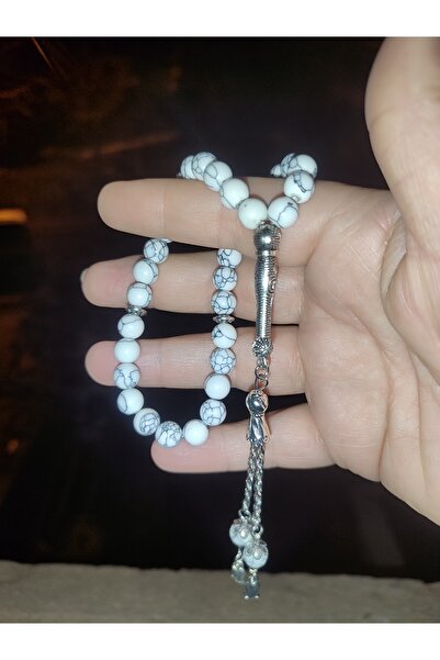 KapadokyaButik White Halvit Stone Tesbi̇h