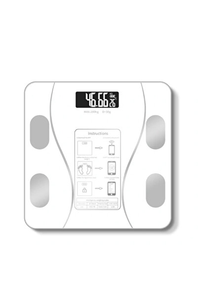 Epilons ميزان ذكي مزود بتقنية البلوتوث باللون الأبيض