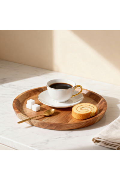 Home Box صينية ألبيرو دائرية مدببة - 30.5 × 30.5 × 2.5 سم