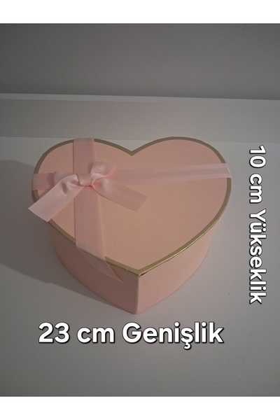 Ecre PUDRA PEMBE RENKLİ KALPLİ KUTU I HEDİYELİK KALPLİ KUTU