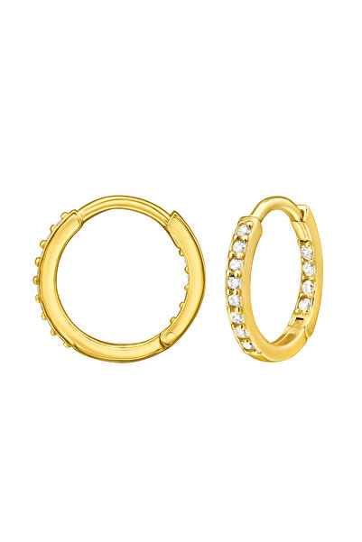 Sophia Collection Earrings 925 Silver plated with 24K gold, Tortita model and zirconium 12 mm