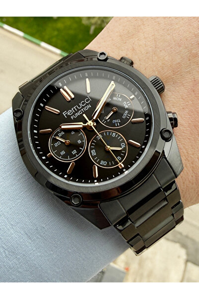 Ferrucci 44 mm Göstergeleri Aktif Çelik Kordon Erkek Kol Saati