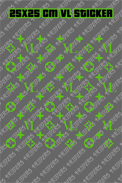 TRİDERS VL Desen Kaplama Sticker Etiket 25x25 Cm - Araç -Motor - Laptop - Kas...