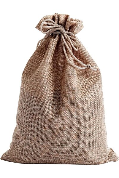 Red Dot Gift Drawstring Burlap Bags, 12 Pieces, for Gift Wrapping and Parties (30 x 40 cm), Brown