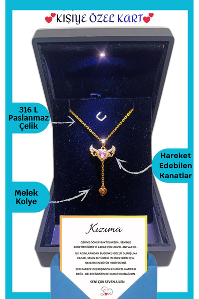 ganispe Yeni Yıl Hediyesi "Kızıma" Anlamlı Not Işıklı Premium Kutuda | Melek ...