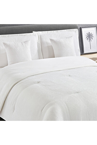 Home Box White Bliss 5-Piece Paisley Jacquard King Comforter Set - 220x240 cm