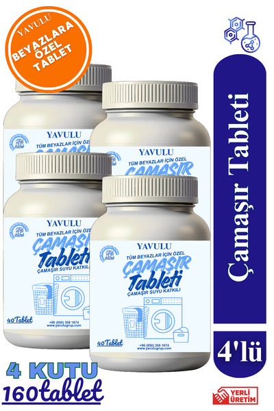 yavulu Tablet Çamar Katkısı Çamaşır Tableti Beyaz Çamaşırlara Özel Tablet Kat...