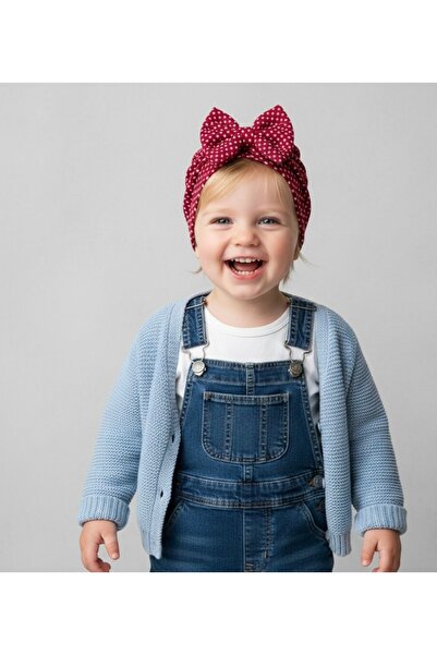 Bebek Kız Puantiyeli Bone Şapka – Fiyonklu, Pamuklu, Yenidoğan & Şapkası