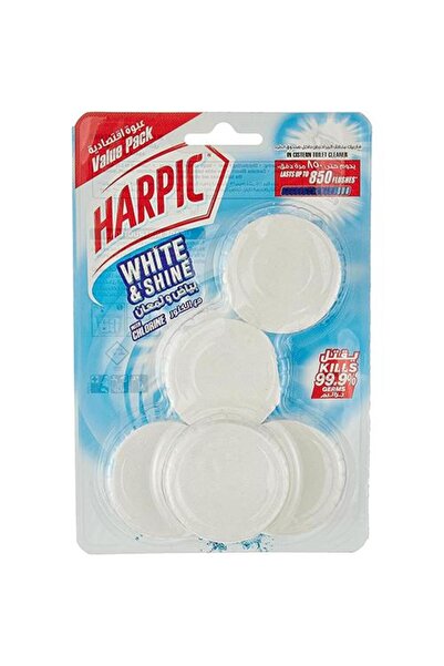 Harpic Flushmatic Toilet Cleaner Inside Flush Tank, White and Shiny, 5 x 45g - Single Pack