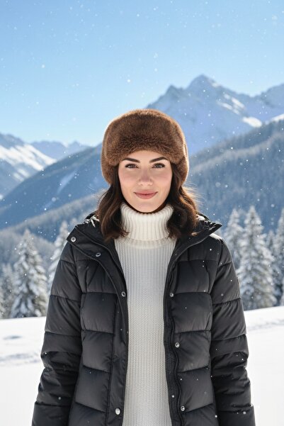 Lovely butik Caucasian Kalpak Hat / Polyester Fur Furry Adjustable Women's Hat