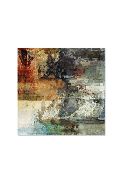 Printoot لوحة فنية تجريدية لأفق عاصف، مطبوعة على قماش بألوان ترابية، ذات ملمس...