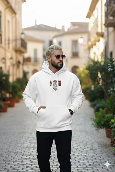 Modaikon 3 Thread Hooded Eagle Printed Male Winter Sweatshirt