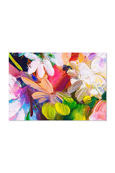 Printoot لوحة فنية تجريدية نابضة بالحياة متعددة الألوان بنمط زهور، مطبوعة بضر...