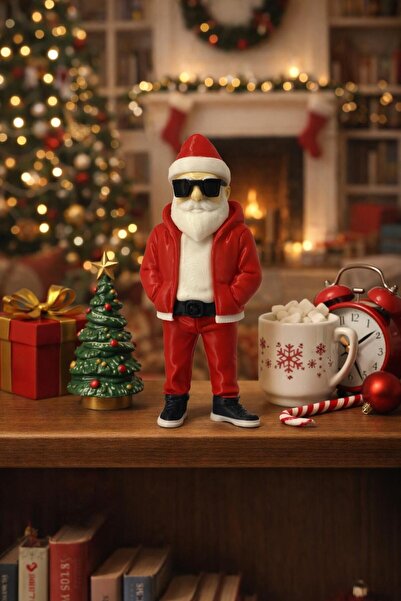 NOVATECH İNOVASYON Yılbaşı Temalı Cool Noel Baba Biblo Dekoratif Masa & Raf S...