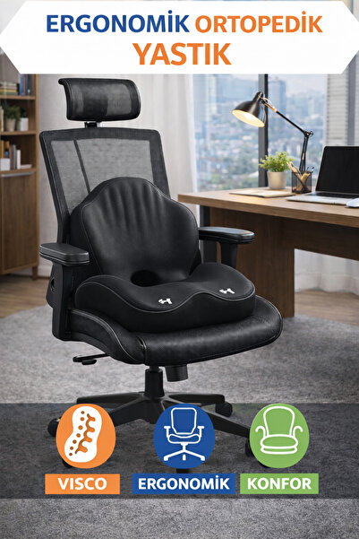 moontime alaçatı Ergonomik Ortopedik Oturma Minderi, Bel ve Kalça Destekli, K...