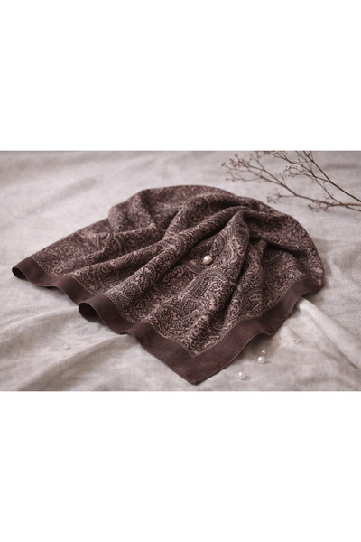 VERA NOIR Anatolia Etnik Desen Kahve Rengi Şal