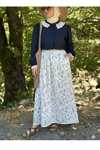 Mina Terzi&Butik Tensel Güpür yaka gömlek