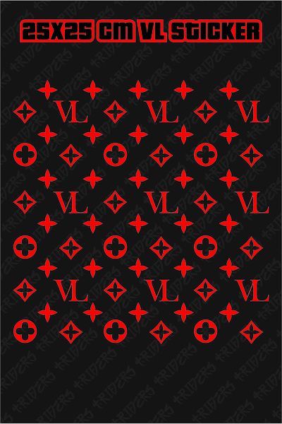 TRİDERS VL Desen Kaplama Sticker Etiket 25x25 Cm - Araç -Motor - Laptop - Kas...