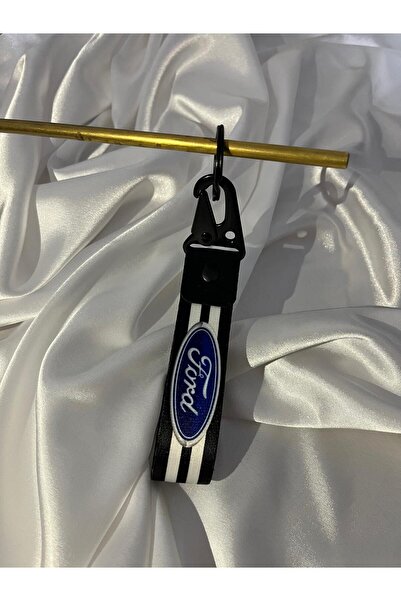 CEBECİOTO Ford Black Striped 15 cm Fabric Keychain Quality Auto - Motorcycle Accessory