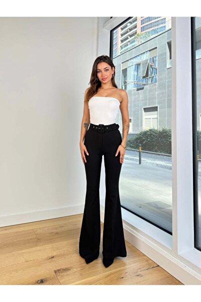 Linarose Women's Stretch Fabric Flared Pants