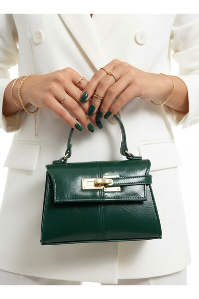 Çanta Trend Geantă de mână și de umăr elegantă, verde, model Fiesta, pentru f...