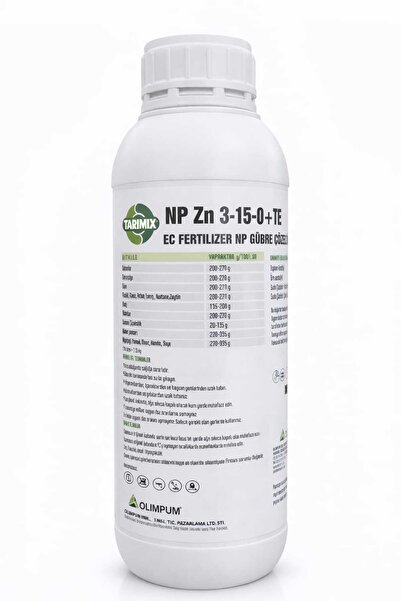 TARIMIX NPZn 3-15-0 + 5 Zn – Sıvı Azot, Fosfor Çinko Takviyeli Çiçek ve Dölle...