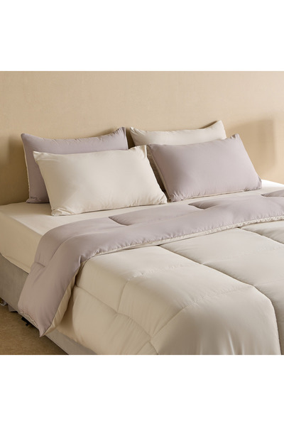 Home Box Luno Sleep Ease Hotel Collection 6-Piece Reversible Microfibre Queen...