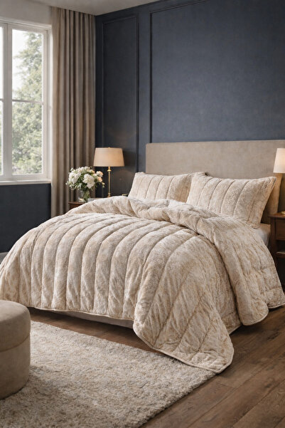 AYBERK HOME TEXTİLE Kadife Kapitoneli Çift Kişilik Yatak Örtüsü