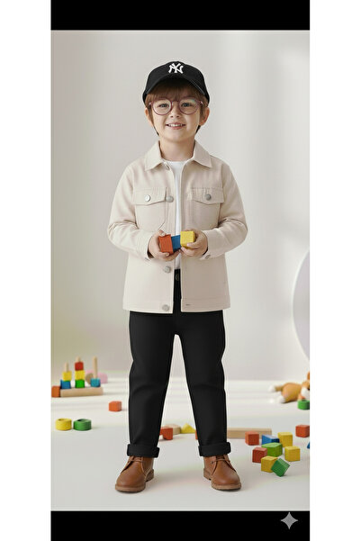 Süslüm Kids طقم سترة وبنطلون من الكتان المخملي