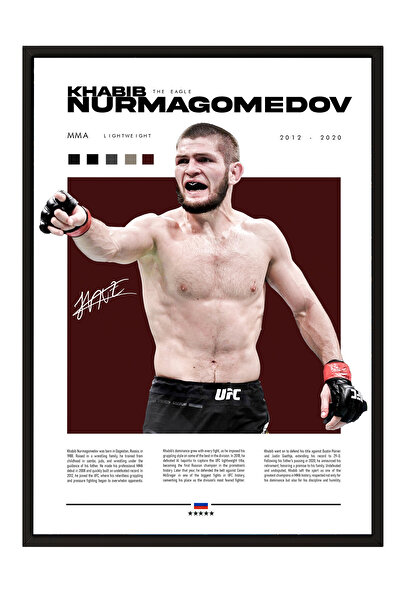 FudaLab Khabib Nurmagomedov 'The Eagle' Poster - Ufc Tasarım Posteri - Siyah ...