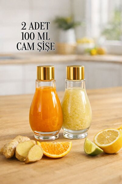 Tanemce 2 Pieces 100 ml Glass Leak-Proof Mirrored Gold Metal Cap Gift Fragrance Ornament Perfume Multi-Purpose Bottle