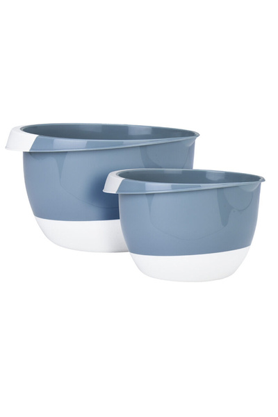Excellent Houseware set of two mixing/serving bowls, polypropylene, 2 and 3.5 l, blue