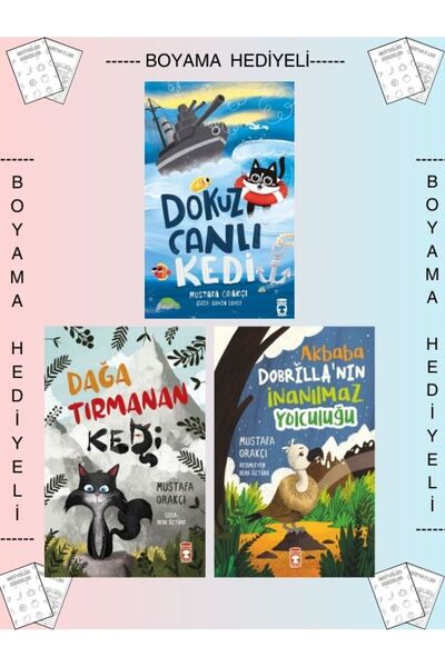 Timaş Yayınları Boyamalı Dokuz Canlı Kedi Dağa Tırmanan Kedi Akbaba Dobrillan...