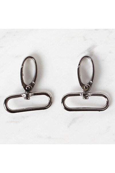 ElyxStore جهاز مكرامية فضي غير لامع - عبوة من قطعتين (خطاف باريس)