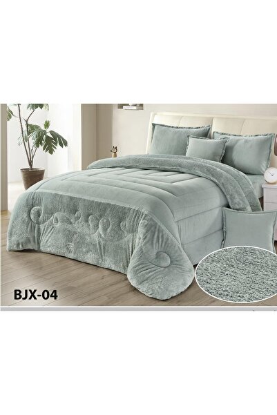 Moon 4-piece winter comforter set, soft velvet center filling with plain fur, double-sided, luxurious velvet material, quilt size 210*170