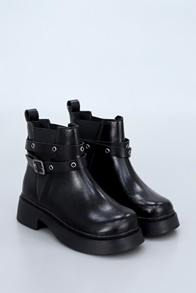 kajal ayakkabı Dvmd 658 Belt Detailed Elastic Zippered Boots