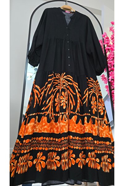 PREMİER VİE Tesettür New Season Summer Patterned Viscose Dress