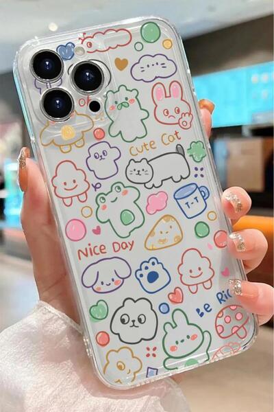 3GEN CASE İphone 15 Pro Kılıf Desenli Lüx Şeffaf Silikon Kılıf