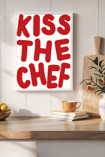 Koi Art Design Λευκό πλαίσιο, μοντέρνος γωνιακός πίνακας κουζίνας με θέμα την...