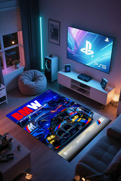 Reyhani M4 GT3 Kaymaz Taban Makinede Yıkanabilir Çocuk Gamıng Halısı Yatak Od...