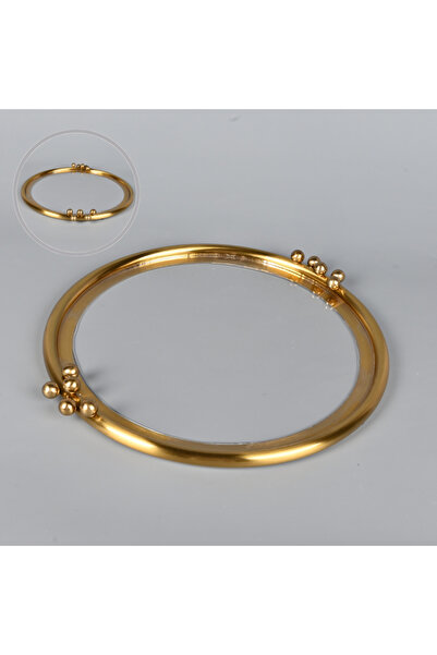 Generic Round Serving Tray with Transparent Glass and Copper Steel Frame – Elegant for Hospitality and Mod