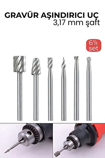Transformacion Premium 6’lı Karbür Gravür ve Taşlama Uç Seti – 3.17mm Şaft Pr...